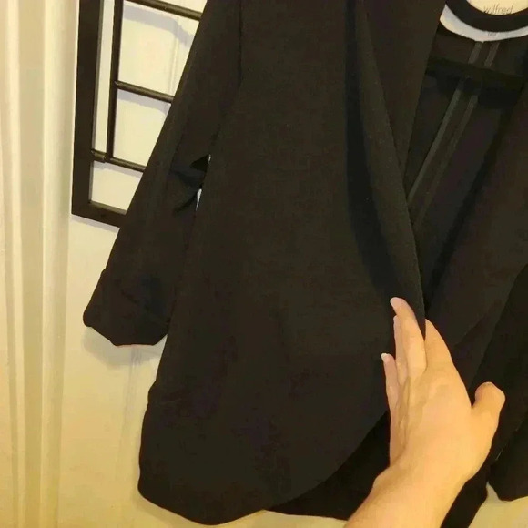 aritzia wilfred chevalier draped open tuxedo blazer black size 2 - Picture 6 of 9